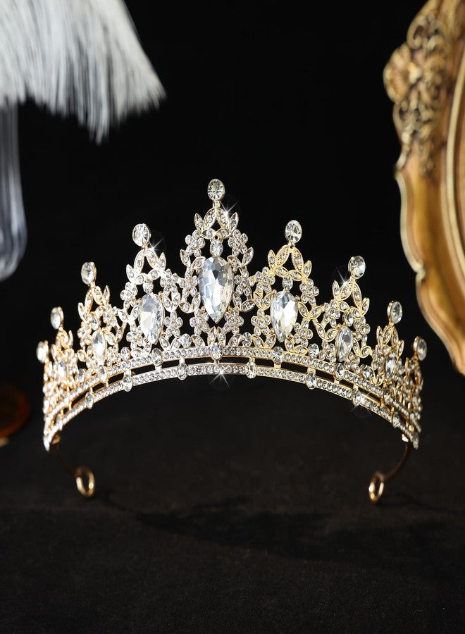 FORSEVEN Crystal Wedding Crown Rhinestone Headband Princess Party Tiaras Bridal Wedding Accessories Christmas Decorations Headband (G-White) - Image 4